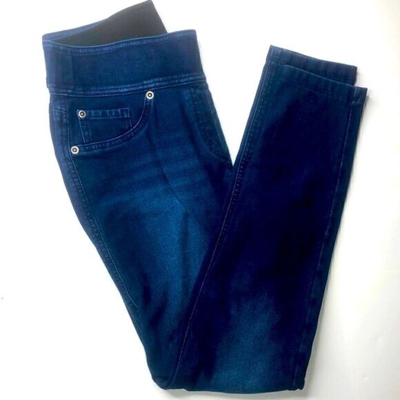 ALIA Dark Wash Jean Jeggings / Legging / Pant, 3-Pocket, Size (S) - Picture 4 of 10